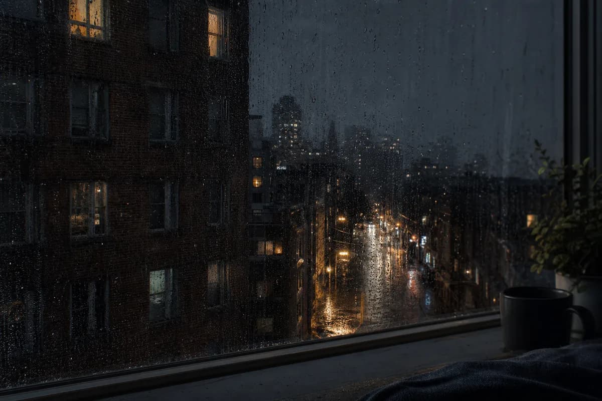 City Street Rain on Pavement with Thunder cover art - Rain for better rest and relaxation